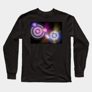 white dot painting on colored background Long Sleeve T-Shirt